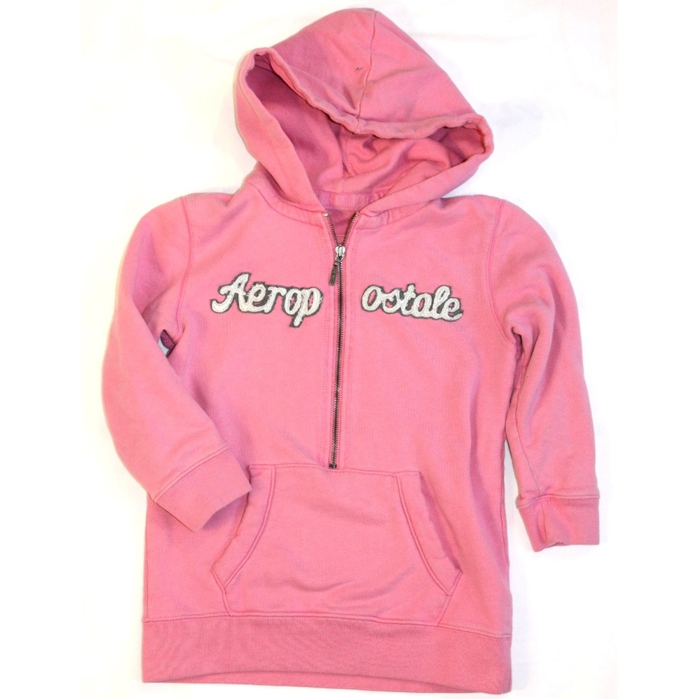 Aeropostale Girl's 3/4 Slv Hoodie Jacket Pullover